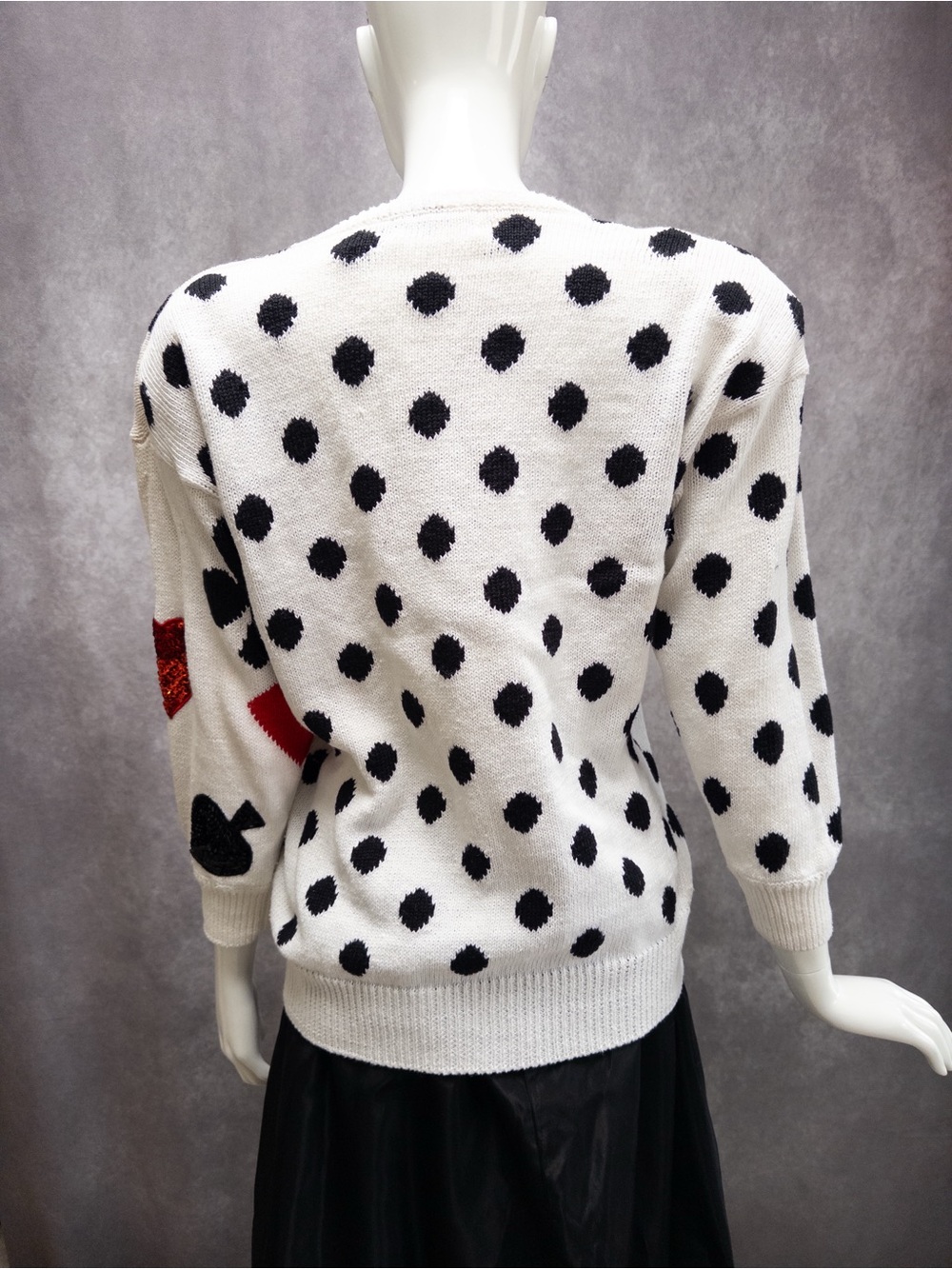 Vintage Bonnie Boerer Magician Illusionist Sequin Embellished Polka Dot Sweater - Picture 10 of 12
